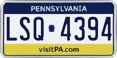 PA license plate LSQ4394