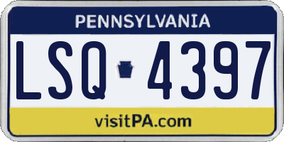 PA license plate LSQ4397