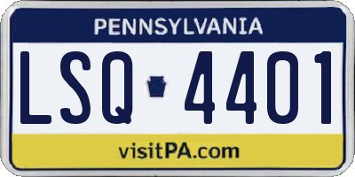 PA license plate LSQ4401