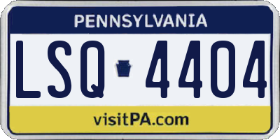 PA license plate LSQ4404
