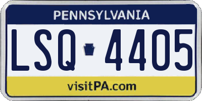 PA license plate LSQ4405