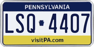PA license plate LSQ4407