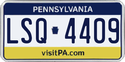 PA license plate LSQ4409