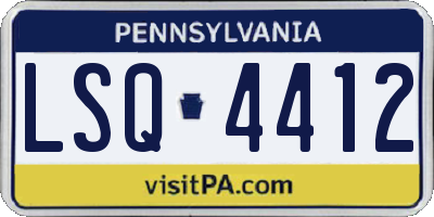 PA license plate LSQ4412