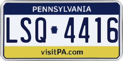 PA license plate LSQ4416