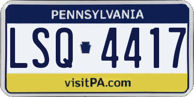 PA license plate LSQ4417