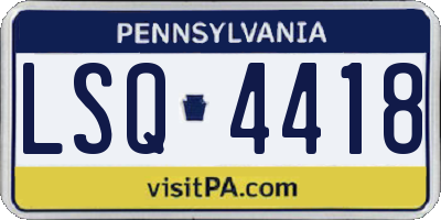 PA license plate LSQ4418