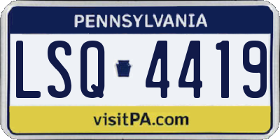 PA license plate LSQ4419