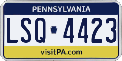 PA license plate LSQ4423