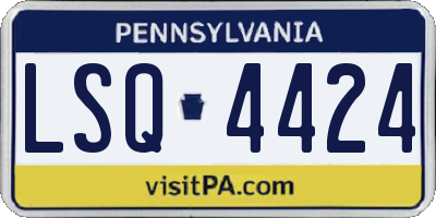 PA license plate LSQ4424