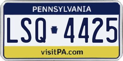 PA license plate LSQ4425
