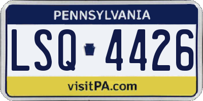 PA license plate LSQ4426