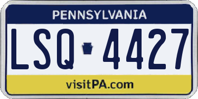 PA license plate LSQ4427