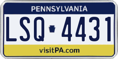 PA license plate LSQ4431