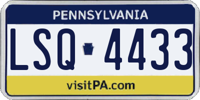 PA license plate LSQ4433