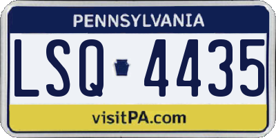 PA license plate LSQ4435