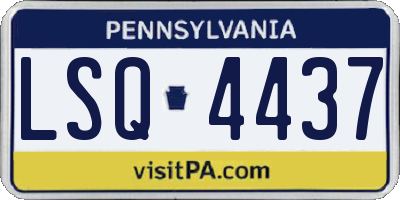 PA license plate LSQ4437