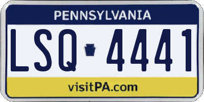 PA license plate LSQ4441