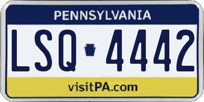 PA license plate LSQ4442