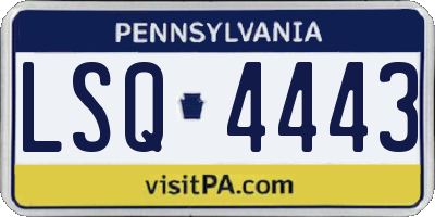 PA license plate LSQ4443