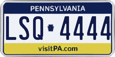 PA license plate LSQ4444