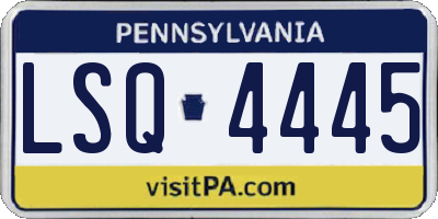 PA license plate LSQ4445
