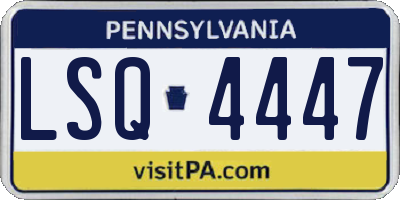 PA license plate LSQ4447