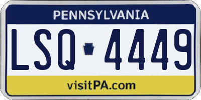 PA license plate LSQ4449
