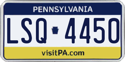 PA license plate LSQ4450