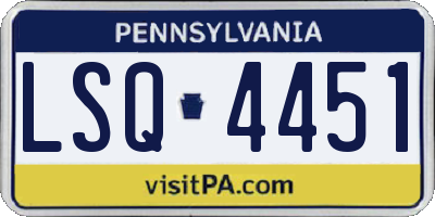 PA license plate LSQ4451