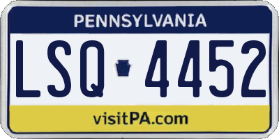 PA license plate LSQ4452