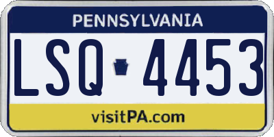 PA license plate LSQ4453