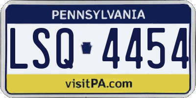 PA license plate LSQ4454