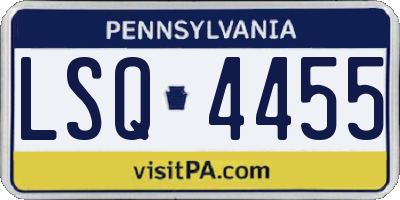 PA license plate LSQ4455