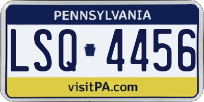 PA license plate LSQ4456