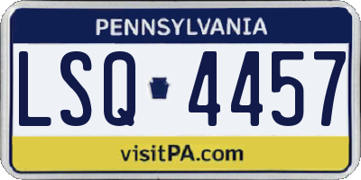 PA license plate LSQ4457