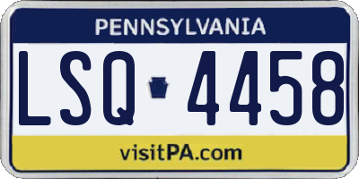 PA license plate LSQ4458