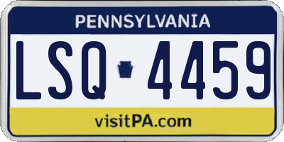 PA license plate LSQ4459