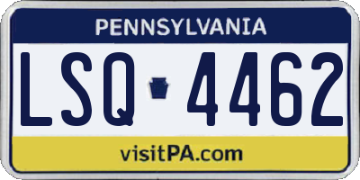 PA license plate LSQ4462