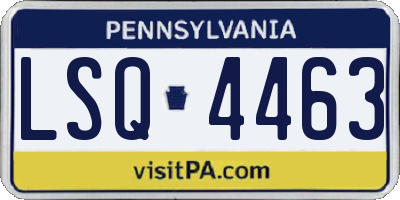 PA license plate LSQ4463