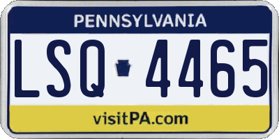 PA license plate LSQ4465