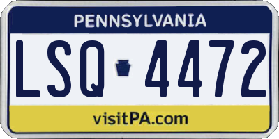 PA license plate LSQ4472