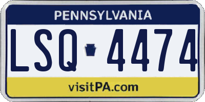 PA license plate LSQ4474