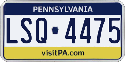 PA license plate LSQ4475