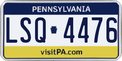 PA license plate LSQ4476