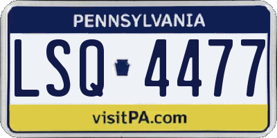 PA license plate LSQ4477