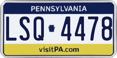 PA license plate LSQ4478