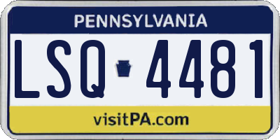 PA license plate LSQ4481