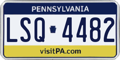 PA license plate LSQ4482