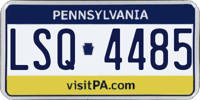 PA license plate LSQ4485